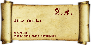 Uitz Anita névjegykártya